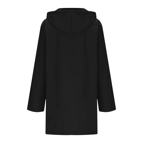 JWNYJFB Black Rain Jacket Women’s 3XL – Lightweight, Waterproof, Hooded Windbreaker for Travel, Running & Everyday Wear - Image 5