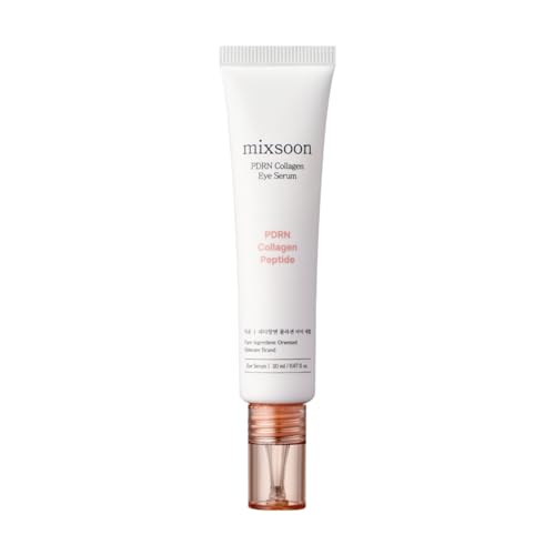 mixsoon PDRN Collagen Eye Serum 0.68 Fl. Oz / 20ml Under Cream for Eye Bags Peptide Hydrating Lightweight dropper Korean Glass Skin Care