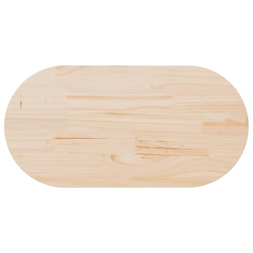 Dessus de table de remplacement ovale en pin massif rustique - 4