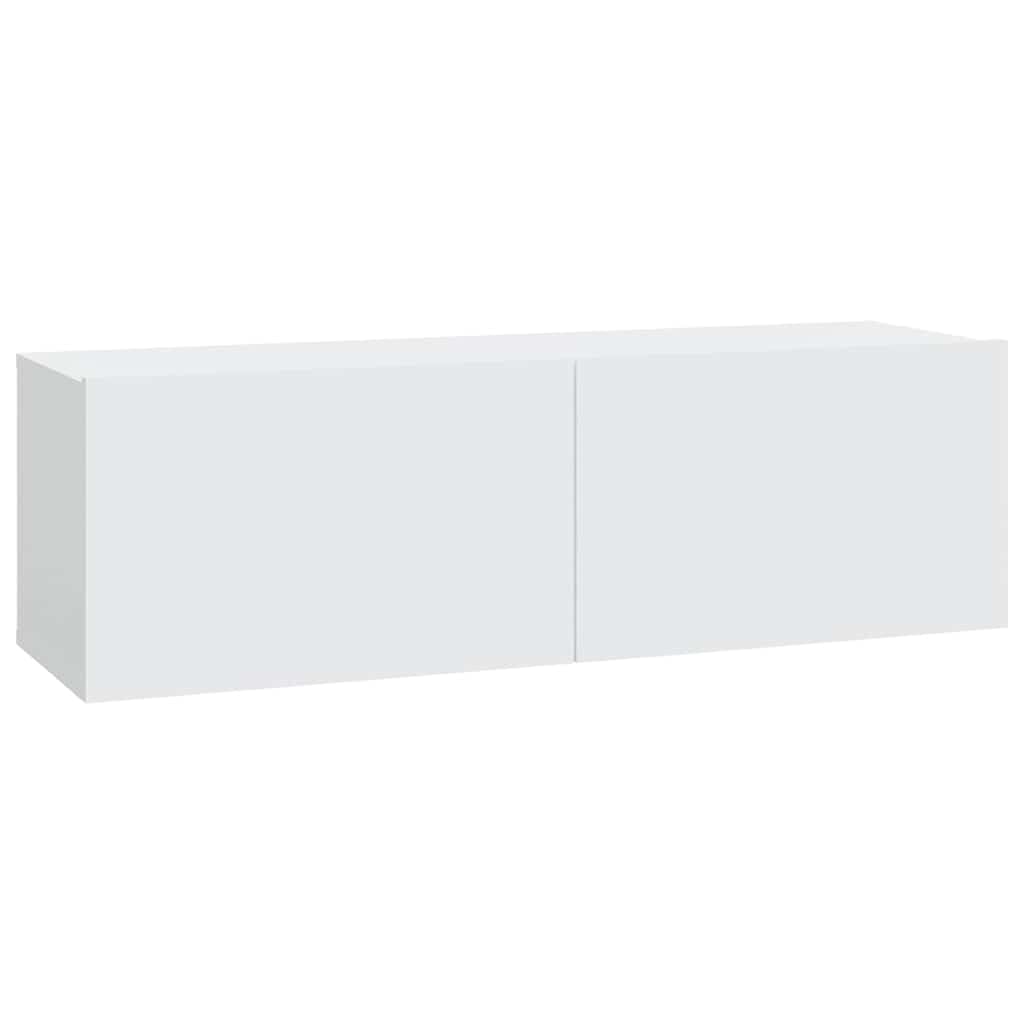 Mobile da parete per TV, set da 2 pezzi, 100 x 30 x 30 cm, bianco