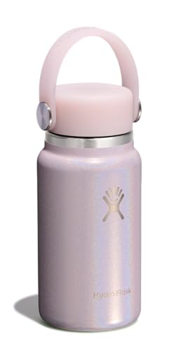 Image of Hydro Flask Micro Bottle - Leak Proof Purse or Pocket Flask - Insulated Mini Water Bottle 6.7 Oz Glimmer Pink