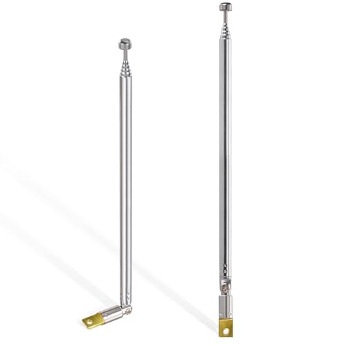 Bingfu Antena Radio FM Dab Digital TV Hybrid Antena de Radio 6 Sección Antena Telescópica 2 Kit para FM/VHF/UHF Stereo DVB-T Recepción