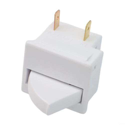 Image of Nexbrill Refrigerator Door Light Switch 5A 250V AC 2/3 Pin Rocker Control Heavy Duty Plastic Replacement Part for -Freezer Cooling Equipment White(2PIN)