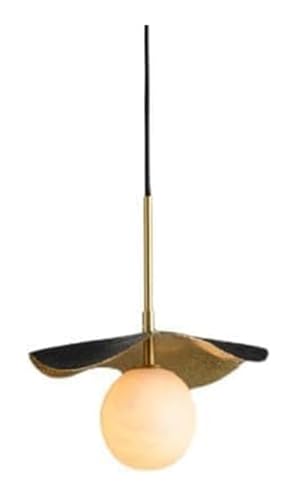 Lampe suspendue nordique en laiton pour îlot de cuisine et luminaire salon design feuille