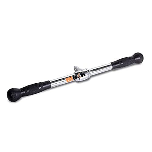 Image of Triceps Press Push Pull Down Revolving Straight Bar Grip Handle Multi Gym Cable Attachment with Safety Lock