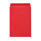 Quotidian Rosso Autosigillante Piatto A6 Carta Riciclata Italiana Buste 4 3/4" x 6 1/2" (12 x 16,5cm) Confezione da 50 - Biglietti Inviti Coriandoli per Matrimoni Foto Piccola Attività