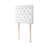 Tufted Velvet Plush College Dorm Outlet Headboard with Legs - White