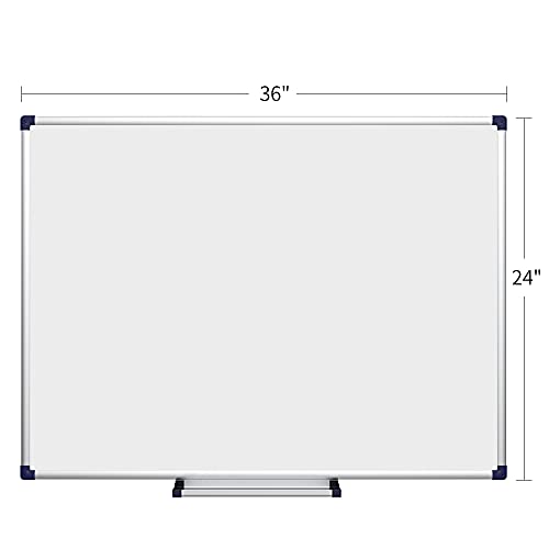 Viz-Pro Cat-Eye Magnetic Whiteboard / Dry Erase Board, 36 X 24 Inches, Silver Aluminium Frame #TOP1