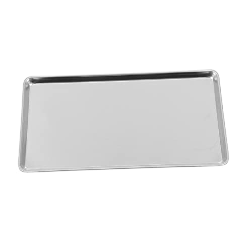 WEKADRIN Plat Rectangulaire Inoxydable 13.58 X 8.46 X 0.59 Pouces Plateau De Service Cuisine Barbecue Pique- Réunion Familiale