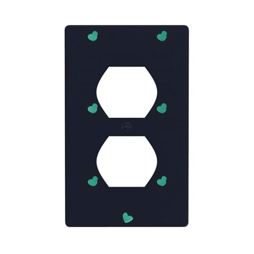 WHJSHOP Precioso panel de pared de doble enchufe con imagen de fondo azul, placa de cubierta de enchufe eléctrico, decoración duradera, 4.5 x 2.75 pulgadas