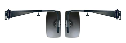 MelTruck 2x Außenspiegel 330x185 mm ø14-20 und Spiegelhalter Lange: 530-780 mm ø17 mm für LKW Traktor Bagger