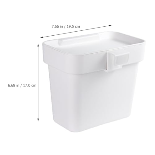 Bote de basura pequeño colgante para cocina con tapa blanco miniatura 2