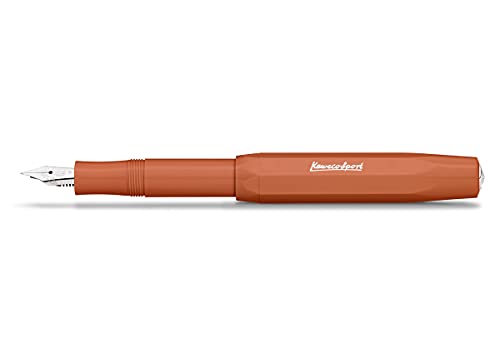 Image of Kaweco Skyline Sport Medium Nib Fountain Pen - Fox, 23K Gold-Plated Steel Nib with Iridium Tip, 13 cm Compact Size, Ink Cartridge Compatible