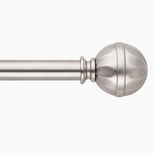 Curtain Rods for Windows, 1 Inch Adjustable Curtain Rod, Heavy Duty Window Curtains Rod for Bedroom Living Room 18"-45" Satin Nickel