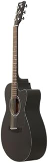Yamaha FS80C Concert Cutaway Acoustic Guitar – Black, Spruce Top, 6-String Full-Size Guitar with Rosewood Fingerboard, Ideal for Beginners & Intermediate Players