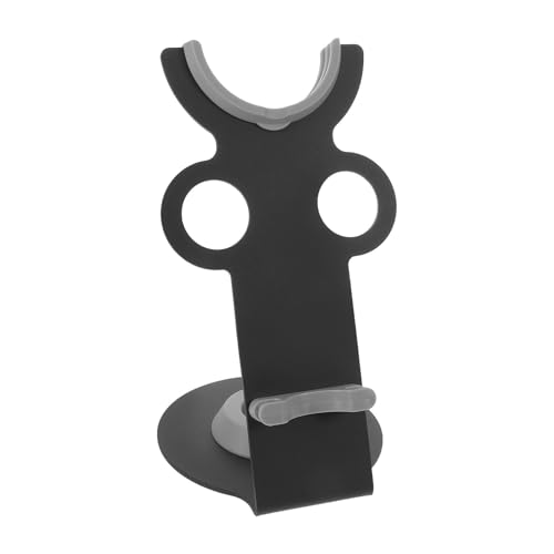 Healvian Soporte para Secador de Pelo Vertical de Metal y Plástico Negro Diseño Moderno para Baño y Tocador, Fácil Mantenimiento y Organización que Ahorra Espacio