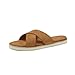SoleilSandal Summer Men Sandals for Suede, Comfortable Flats with Memory Foam Insole, EVA Outsole Non-Slip Casual Fashion X-Slides zjc-49-Coffee-10-43