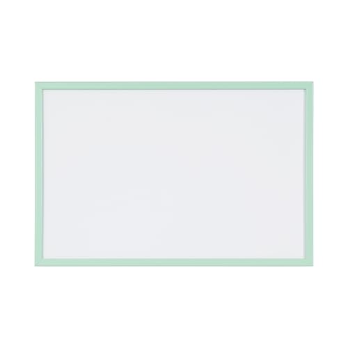 Bi-Office Tableau Blanc Cadre pastel, effaçable à sec, cadre MDF avec finition vert pastel, 60x45cm