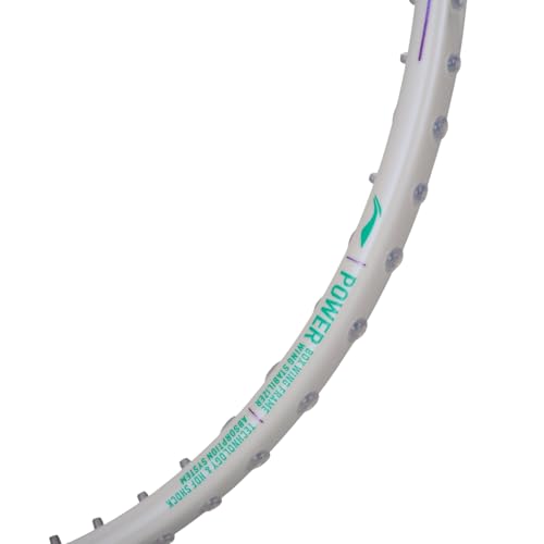Image of Li-Ning Axforce 80 Badminton Racquet, White, Light Purple, Graphite Frame, 4U6 Head-Heavy Balance, Unstrung, Power Smash Design