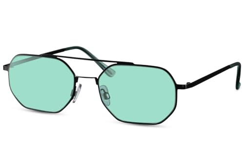 Lunettes de pilote carrées géométriques avec double chevalet chic en cuivre