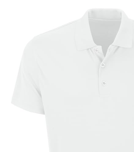 Men's White Collegiate Premium Moisture Wicking Icon Polo3
