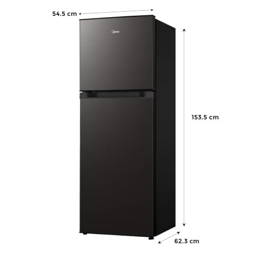 Image of Midea 233L 2 Star Convertible 9-In-1 Inverter Compressor Frost Free Double Door Refrigerator with Multi Air Flow, Smart⁺ Cooling (MDRT359FGI28IN, Active C Fresh Deodorizer, Jazz Black, New 2026)