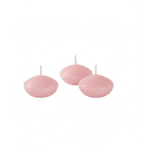 Bougies flottantes diamètre 4,5 cm hauteur 2,7 cm - 20 pièces - CouleurRose Poudre - Cereria Di Giorgio