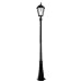 Gama Sonic Solar Outdoor Lamp Post Light, Black Cast Aluminum and Beveled Glass Panels, 10-Year Royal Bulb, Warm White LED with Omni-Direction Reflector, 87-inch Height, 98B001