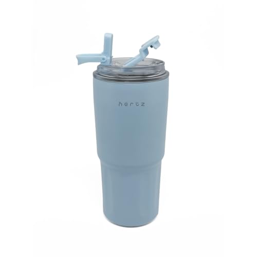Image of NERTZ Drift Tumbler 600ml Stainless Steel Insulated | Double Wall Vacuum Bottle with Straw Lid & Wide Mouth Lid | Hot & Cold Bottle Leak Proof, BPA Free for Gym, Travel, Office