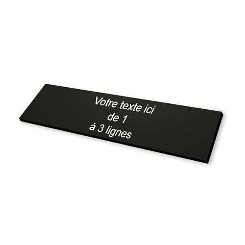 Placa grabada buzón autoadhesivo, 10 x 2,5 cm, estándar personalizable – 1 a 3 líneas sin coste adicional negro