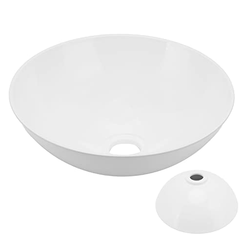 Fregadero de recipiente blanco de diseño moderno y acrílico resistente para baños selectos 4