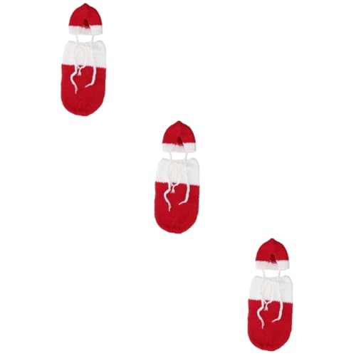 ibasenice 3 Piezas Ropa Infantil Tejida a Mano Sleeping Bag Saco De Dormir De Tejer Saco De Dormir para Bebe Saco De Dormir para Niños Traje Infantil Conjunto Bebe Navidad Bebé Blanco