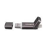 Integral USSD 1 TB SlimXpress Dual USB 3.2 Gen 2×1 USB-Stick, Dual Type-C & Type-A Ports, Tragbare SSD, Lesen bis 550 MB/s & Schreiben bis 500 MB/s.