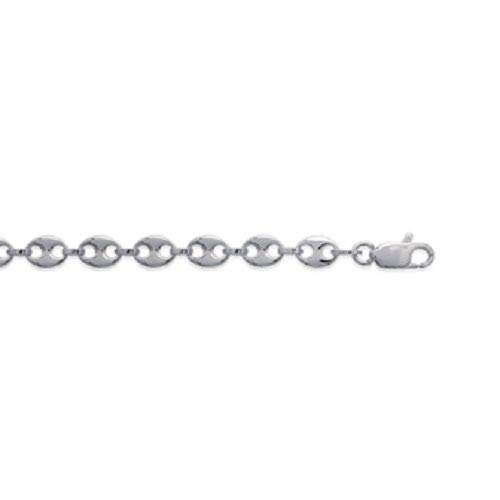 Catena da uomo, 6 x 60 cm, maglia a chicco di caffè, in argento 925/1000