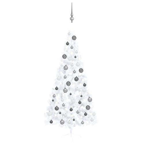 Arboles de navidad de pared para ahorrar espacio con luces led y adornos incluidos 3