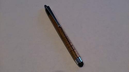 handmade Zebrano wood tablet stylus, chrome.