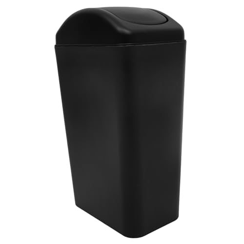 Caneca de basura rectangular con tapa negra 1 ml miniatura 1