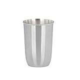  H.Bauer jun. Großer versilberter Becher 12.5 cm silberner Trinkbecher mit Perlrand glatt poliert