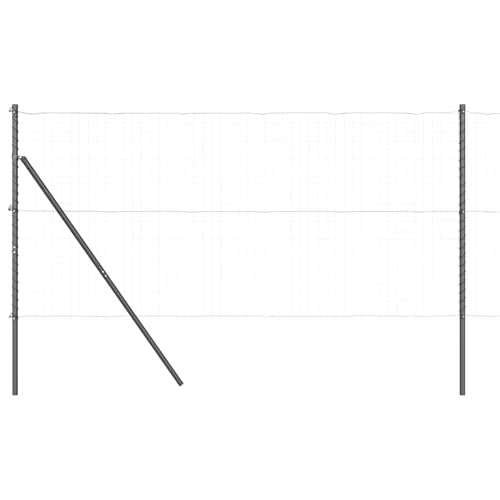 vidaXL Piquets de clôture 26 pcs Ø32 mm 150 cm Acier galvanisé - vue 5