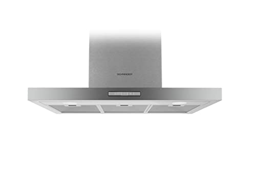 Schneider Campana decorativa mural de 90 cm 805,8 m³/h Iluminación LED Filtro de carbón Negra SCHB98EX