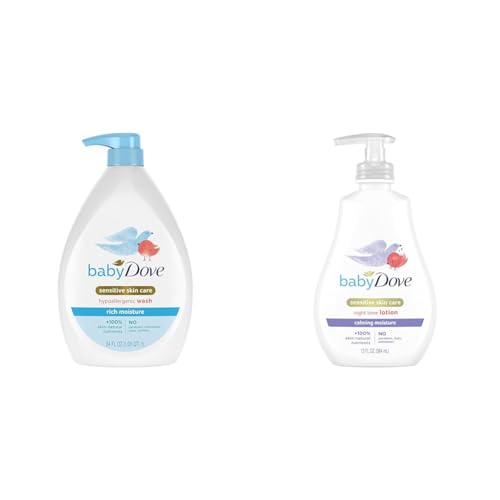 Baby Dove Sensitive Skin Care Baby Wash Rich Moisture For Baby Bath Time Tear-Free & Sensitive Skin Care Baby Lotion For a Soothing Scented Lotion Calming Moisture