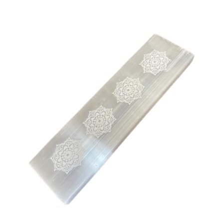 Natural Selenite Wand Charging Plate, Transparent, 15cm