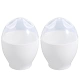 2 coppette per cuocere uova in forno a microonde, in silicone, antiaderenti, divisore per ...
