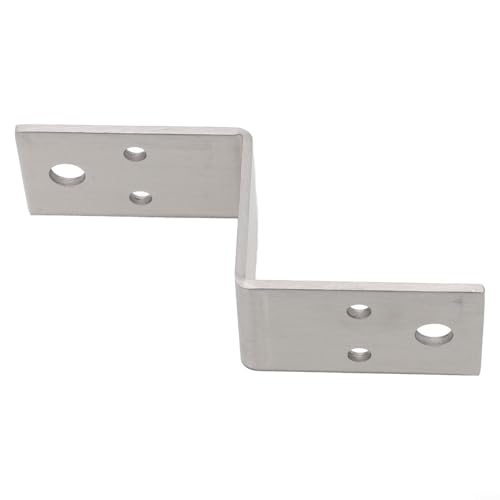 Soportes en Z de acero inoxidable, placas de fijación de esquina resistentes de 2,5 mm de grosor para reparación de estantes de gabinete, plata 60 x 35 mm (50 mm)