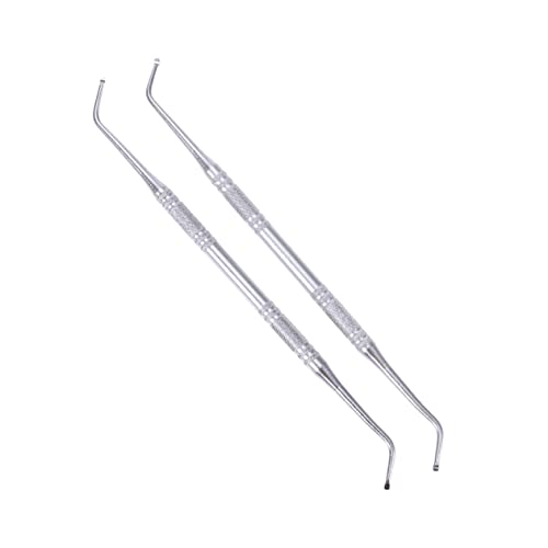 OHPHCALL Innovative Double-sided Cuticle Spoon Nail Cleaner and Pusher Tool Set Stainless Steel for Family Use