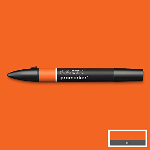 Image of Winsor & Newton Promarker, Alcohol Based Markers, Mandarin (O277), Double Tipped Drawing Marker Set for Artists, Graphic Designers, Illustrators - Chisel & Fine Twin Tip, Streak Free Coverage