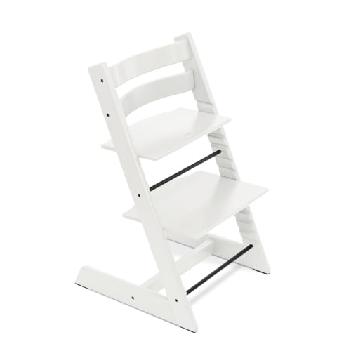 Tripp Trapp Stuhl von Stokke White Verstellbarer anpassbarer Stuhl für Kleinkinder Kinder & Erwachsene Praktisch bequem & ergonomisch Klassisches Design