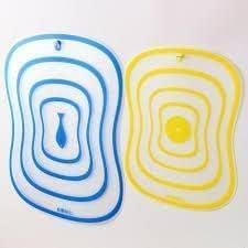 Image of Non-Slip Cutting Board with Red Concentric Circle Pattern|White| Kitchen Chopping MatThin| Clear| Small Size 23 x 32 cm| Anti-Skid Kitchen Cutting Mat (1, Malti Colour)
