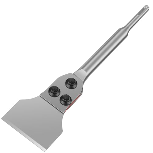 SDS Plus Floor Scraper Kit, 3 Inch Tile Removal Tool Chisel Bit-Replacement Balde, Floor Wall Scraper for Vinyl Flooring VCT Tile Linoleum Concrete Mortar, Adhesives Remover for Rotary Hammer Drill