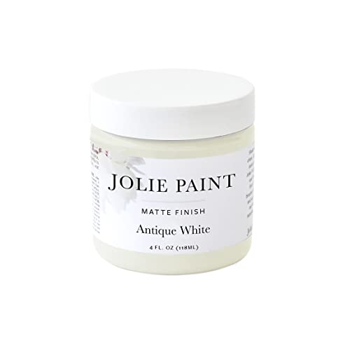 Jolie Paint - Matte finish paint for furniture, cabinets, floors, walls, home decor and accessories - Water-based, Non-toxic (4oz - Sample Size, Antique White (Ivory))